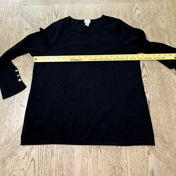 Chico’s Black Long Sleeve Sweater Button‎ Cuffs 2 Large - Picture 4 of 6